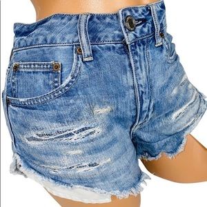 Ripped Jean Shorts